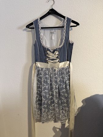 Dirndl Marjo blau weiss gepunktet Grösse 36 !! ab 1.-  !!