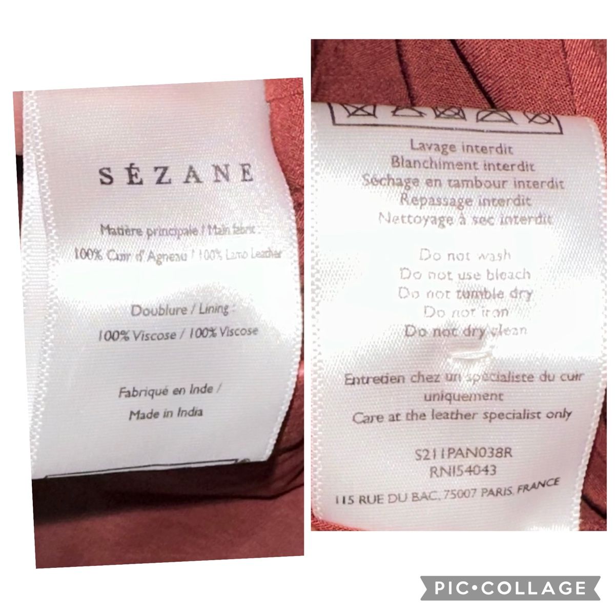 Sezane Hosen: SÉZANE HOSE GR. 34 LEDER neuwertig – Neu (gemäss Beschreibung) aus Unteraegeri von MH203 8
