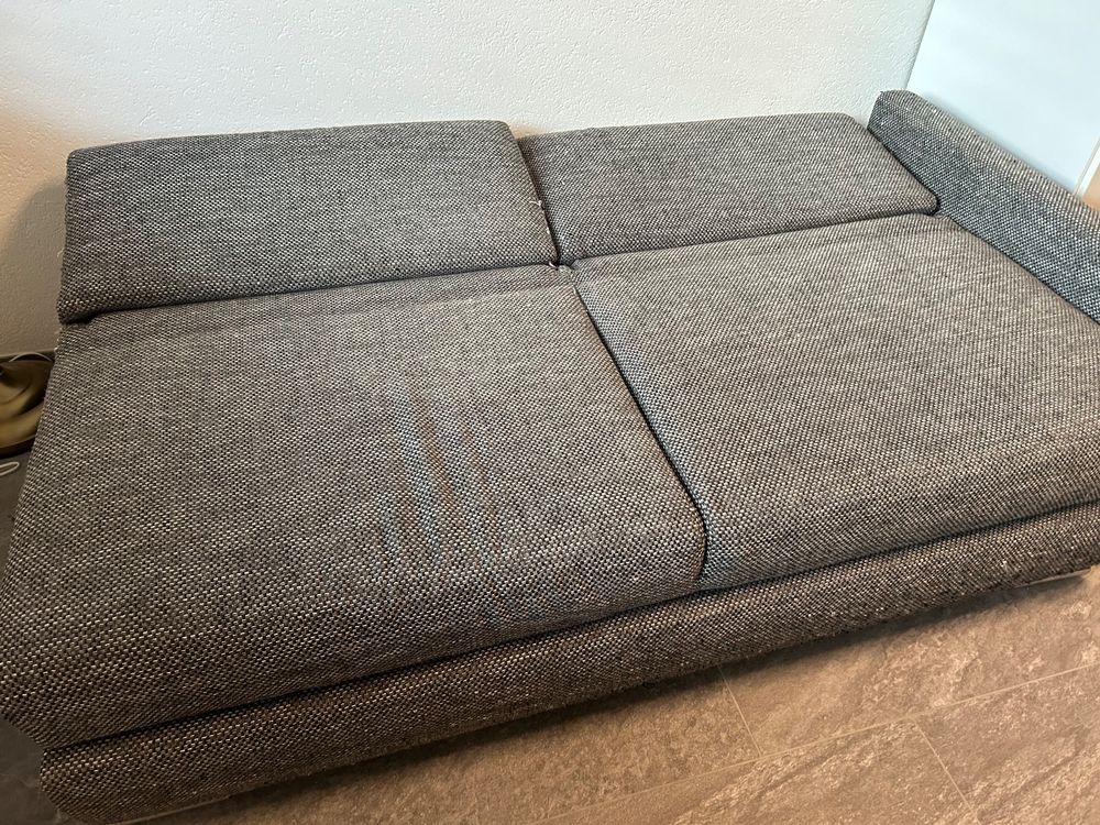 Schlafsofa Bettsofa mit Bettkasten, grau meliert 4