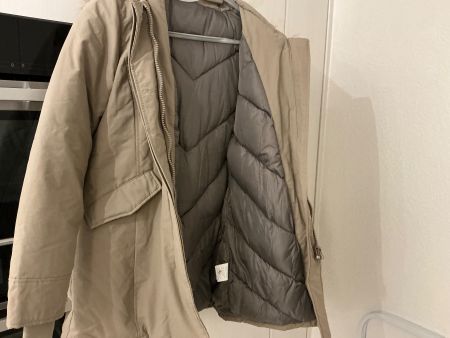Winterjacke Damen beige Fellkapuze Gr.L warm