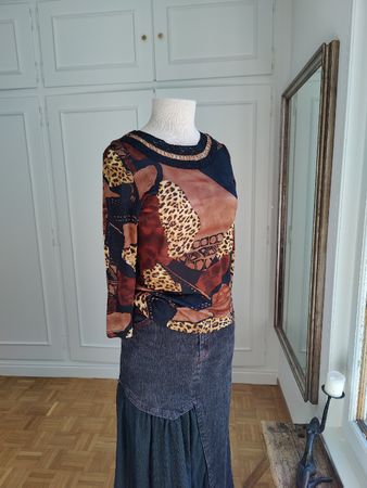 Y2K MILANO Silk Baroque Print Top
