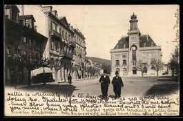 AK Neuchâtel, Place du Gymnase, 1904