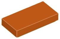 LEGO Plate, Modified 1 x 2 Dark Orange