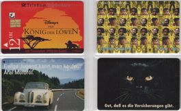 4 ungebrauchte deutsche Telefonkarten aus der S Serie