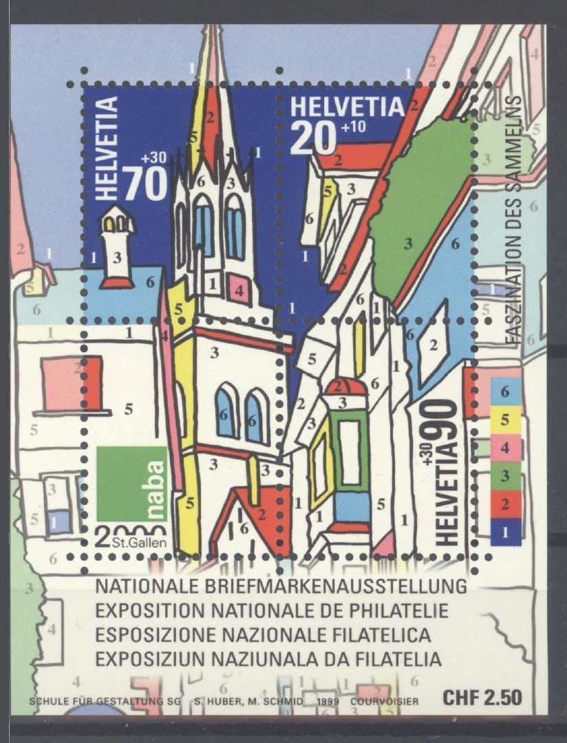 Tutti i francobolli: 1999, NABA-Block, St. Gallen ** – Usato da Willisau venduto da Vollstempel