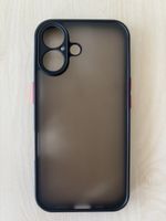 Schutzhülle für iPhone 16 – Matt Schwarz/Grau – NEU