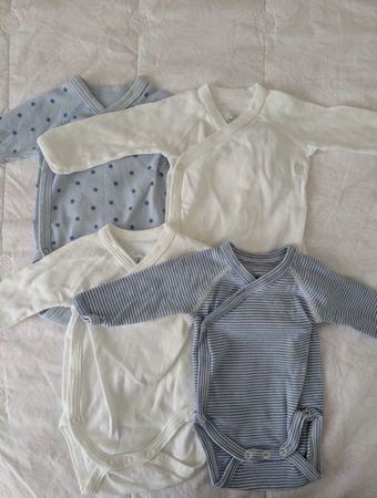 4 Baby Wickelbodys Langarm Petit bateau Set 