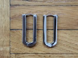 Boucles d'oreilles argentées rectangulaire AboutYou