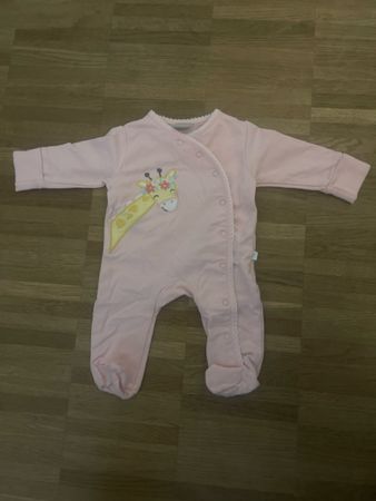 Baby Strampler Smile rosa mit Giraffe Grösse 50 neu