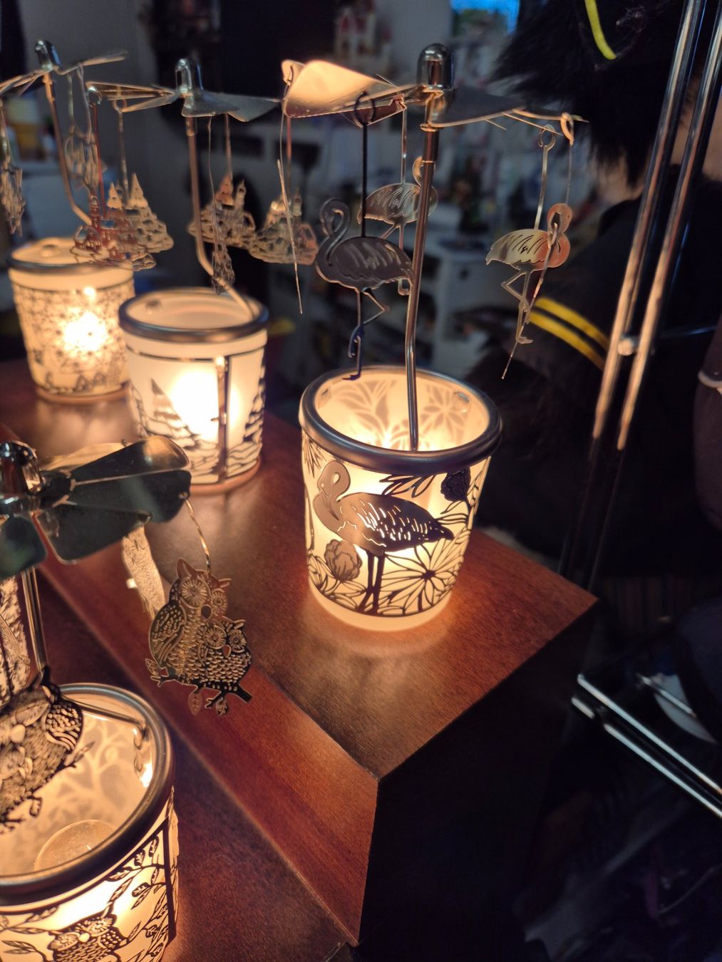 Tutte le decorazioni: Teelichkarussell Windlicht Flamingo Silber G – Nuovo e nell'imballaggio originale da Schwarzenburg venduto da Flamingo07