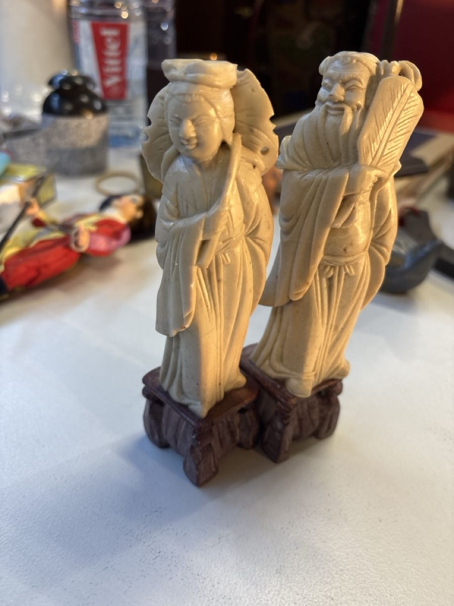 Sculture & Statue: 2 Asaitek feguren Marmor oder Jade perfect 18cm – Usato da Niederhasli venduto da abd_bm8t 1