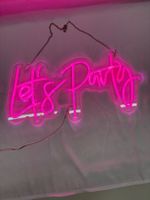 Neonlicht Let's Party Pink Kette Neu