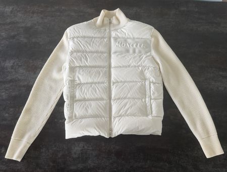 Moncler cardigan hybride matelassée blanche état neuf