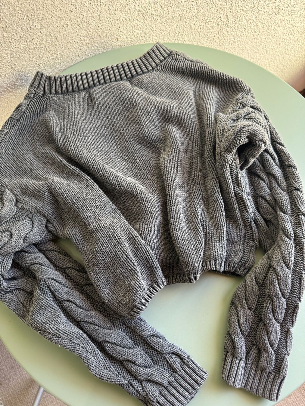 Stradivarius Maglioni & Felpe: Strickpullover dunkelgrau - Used Look - 100% Baumwolle – Usato da Kägiswil venduto da Jindujune 1