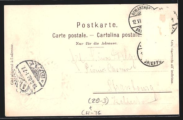 Ansichtskarten: Passepartout-Lithographie Romanshorn, Sc – Gebraucht aus Berlin von bartko-reher 1