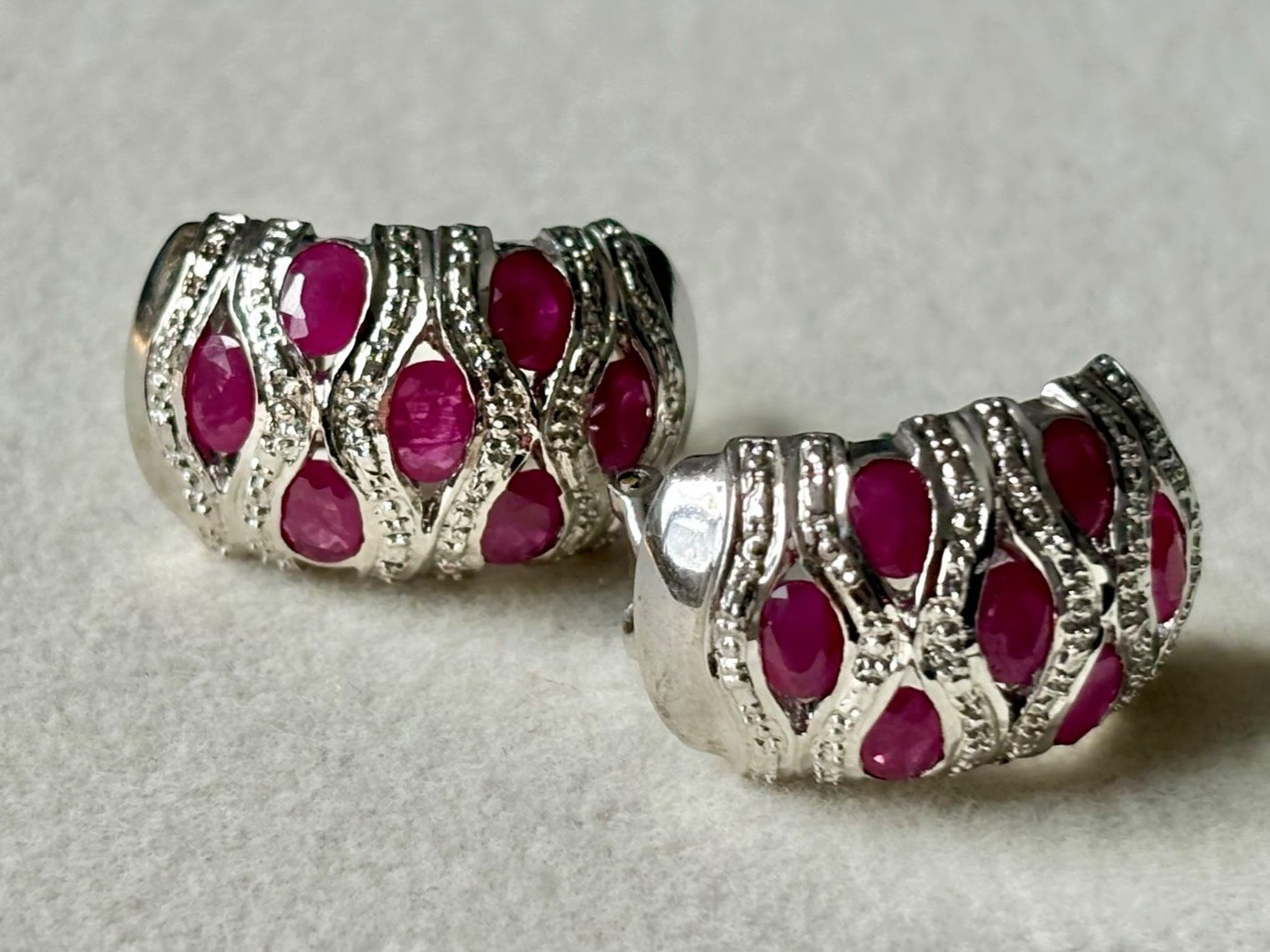 Boucles d'oreille: Rubin Creolen, Silber 925 – Neuf (Voir description) à Brugg AG par lau_9rvy