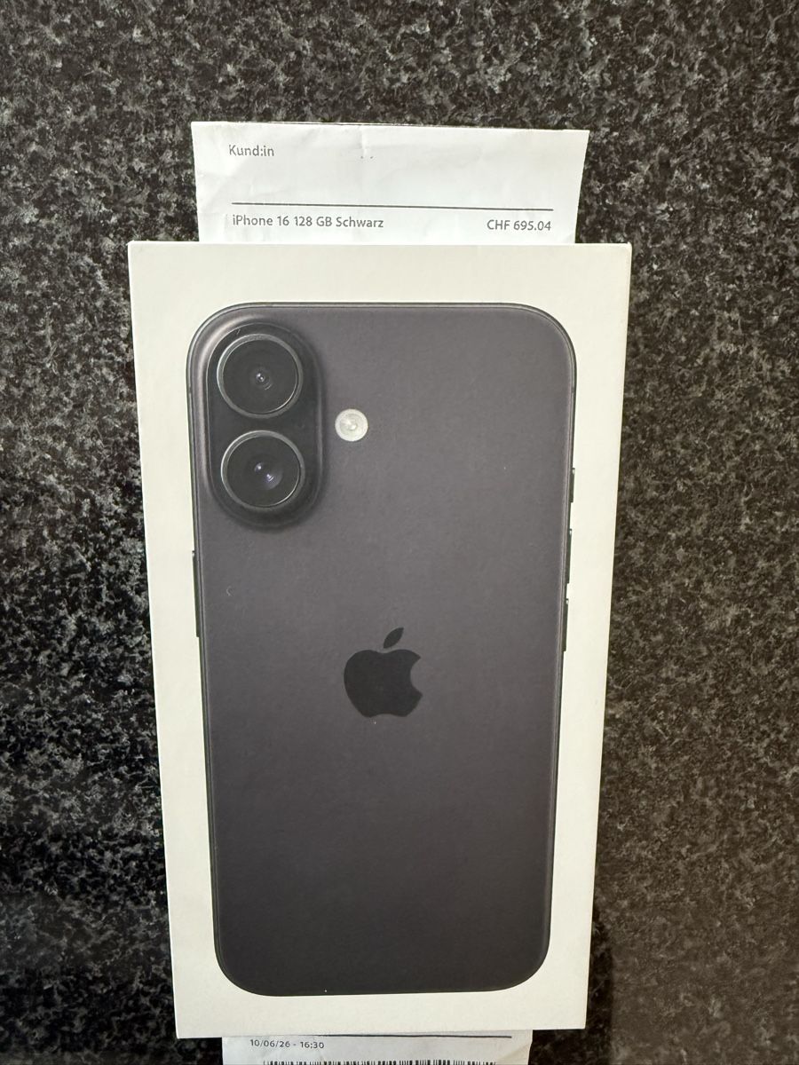 Apple Telefoni cellulari / Smartphones: iPhone 16 128GB Schwarz, Neu, sofort lieferbar! – Nuovo e nell'imballaggio originale da Goldau venduto da ben_ymd7