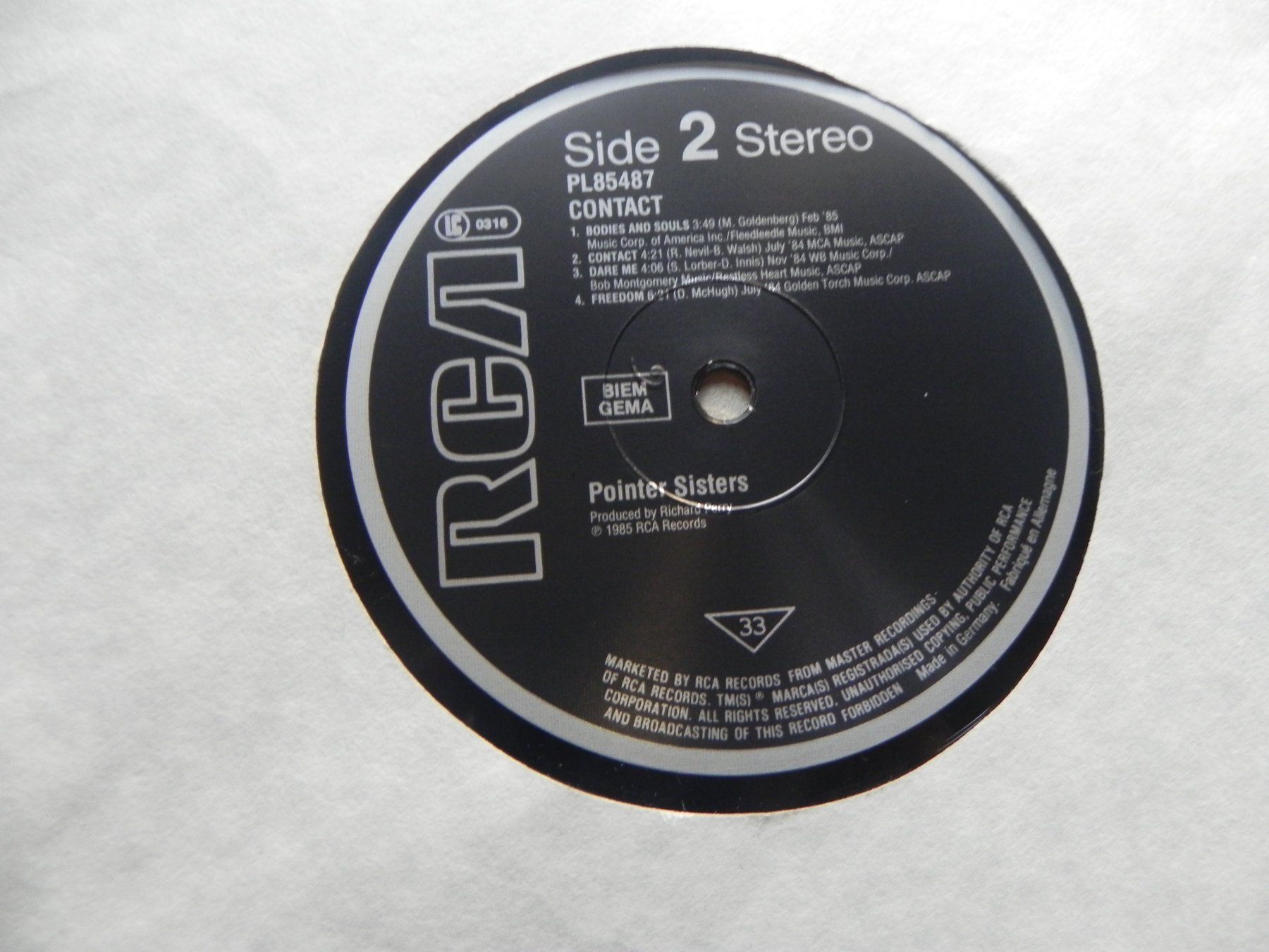 Schallplatten: LP US Soul R&B Disco The Pointer Sisters 1985 Contact – Gebraucht aus Siebnen von krimsie 5