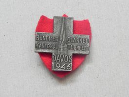 Abzeichen Brosche Medaille Davos Graubünden GR 1946