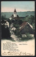 Kilchberg, Totalansicht vom Ort mit Kirc