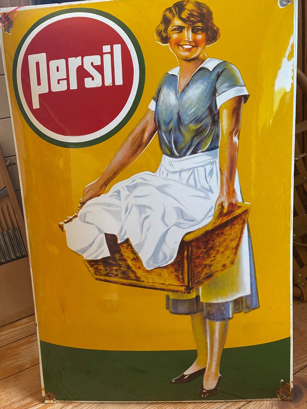 Persil Insegne: Emaillschild – Usato da Lenk im Simmental venduto da gwustu