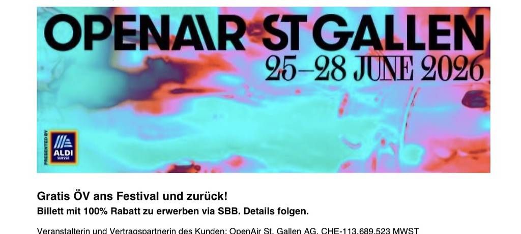 Tickets: Openair St.Gallen 4 Tages Pass  – Gebraucht aus Niederuzwil von aba_g859