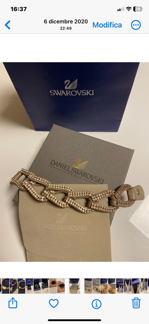 Swarovski Armbänder & -reifen: Daniel Swarovski Bracciale in pelle con cristalli – Neu (gemäss Beschreibung) aus Mendrisio von SGR85 1