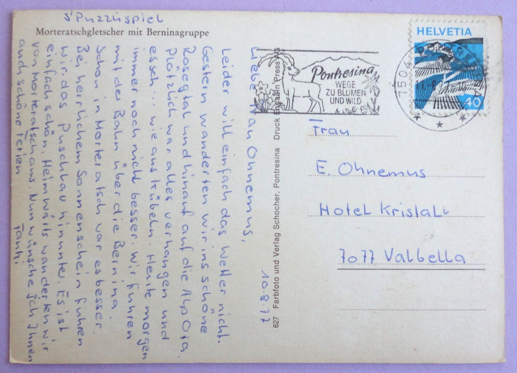 Cartoline postali: Morteratschgletscher mit Berninagruppe – Usato da Fétigny venduto da Billy2miny 1