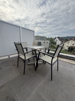 Gartentisch und 4 Stühle Aluminium Textilgrau guter Zustand