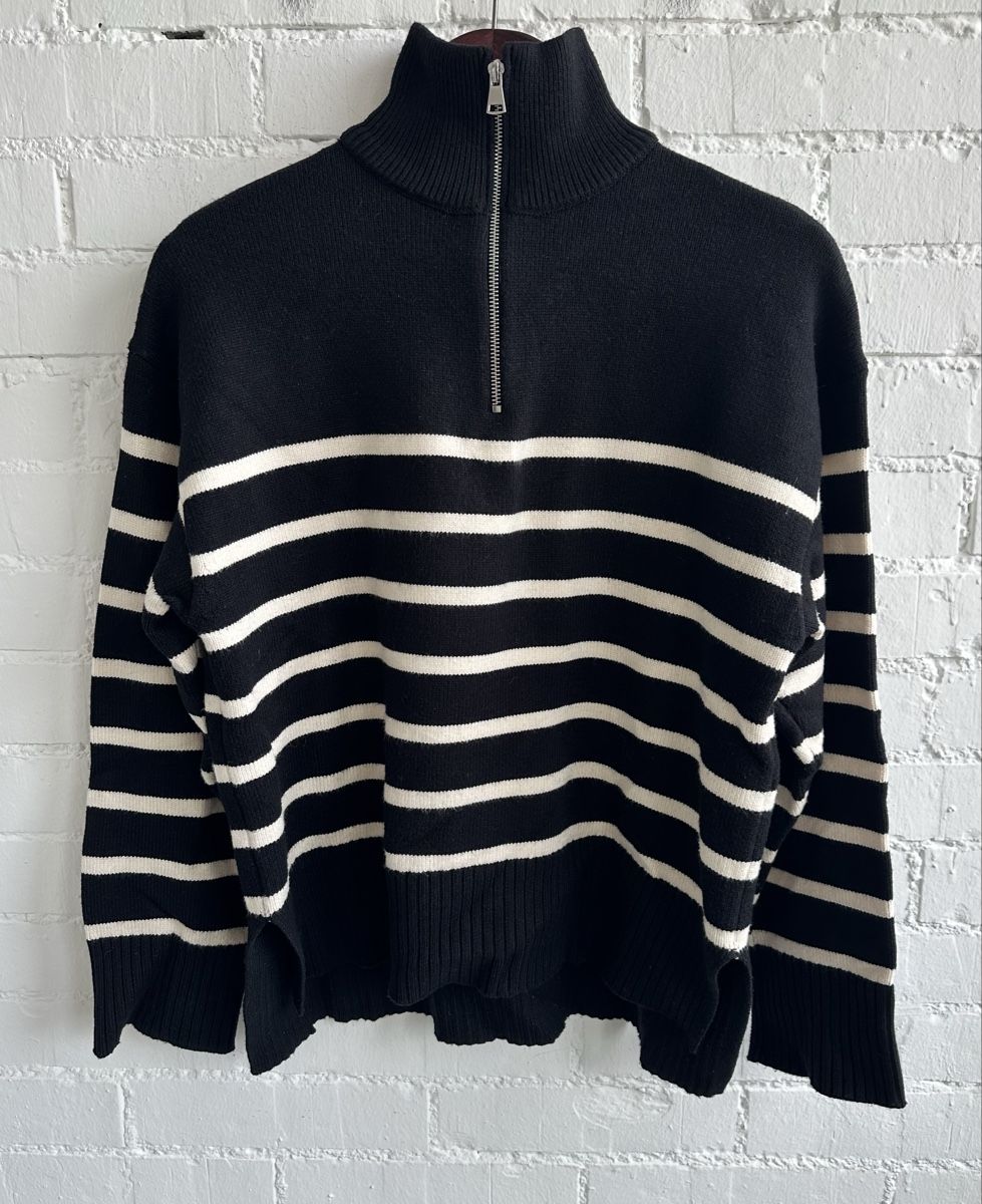 Zara Maglioni & Felpe: ZARA Strickpullover gestreift mit Zipper / Gr. S – Usato da Bern venduto da Fraeuleinhonig 1