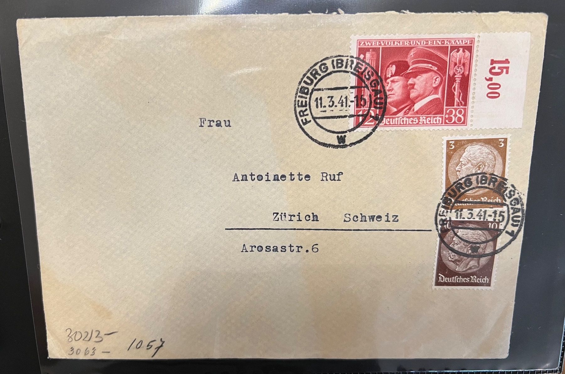 Alle Briefmarken: Brief - Deutsches Reich - 11.3.1941 – Gebraucht aus Dietikon von Numis8953 1