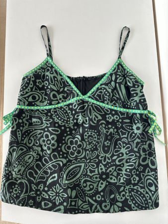 Summer Top, Size M, Black/Mint Pattern