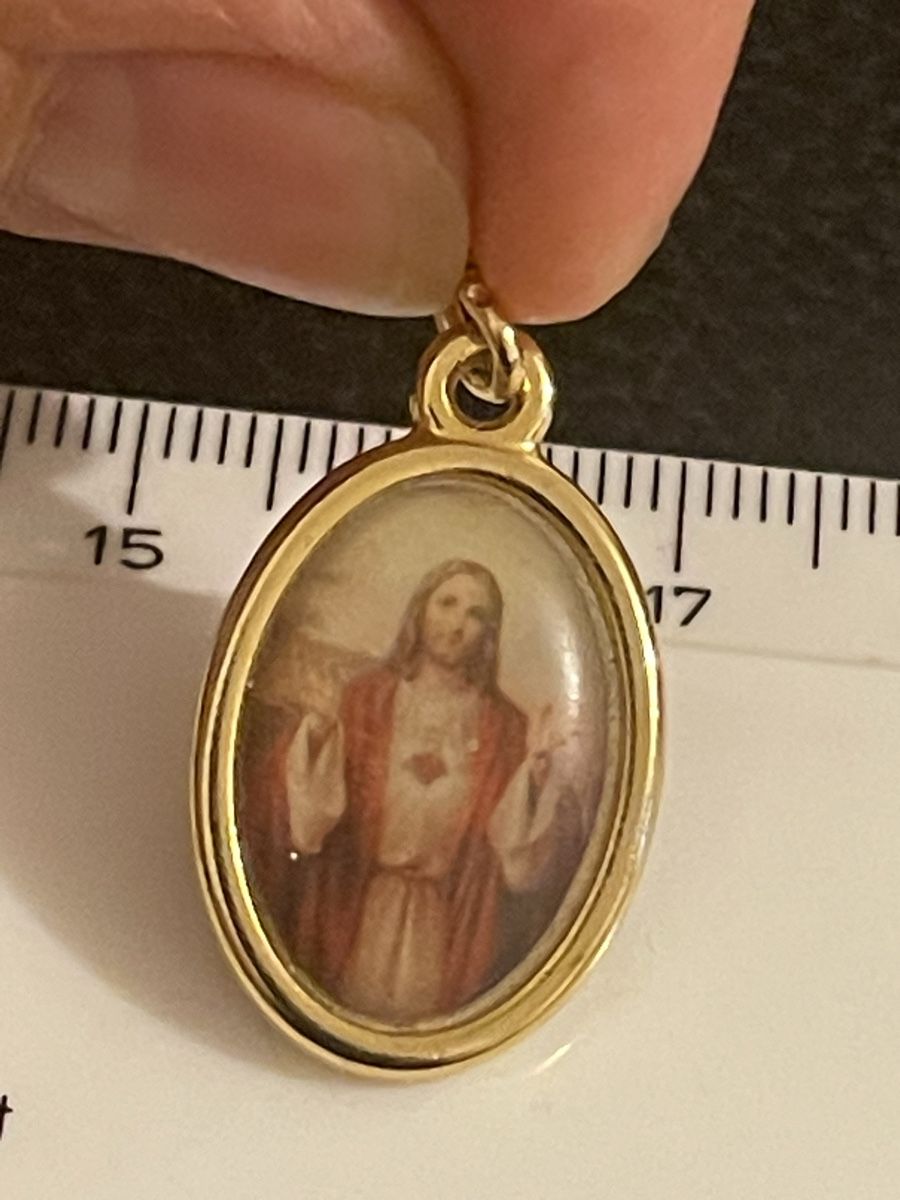 Anhänger: Pendentif ovale plaqué or avec image. religieuse – Gebraucht aus Kloten von Vermicelles 3
