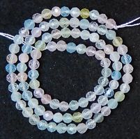 1 Strang echte multicolor Morganit Kristall Perlen 4mm facet