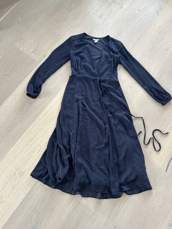 Kleid lang langarm blau H&M Gr. 34