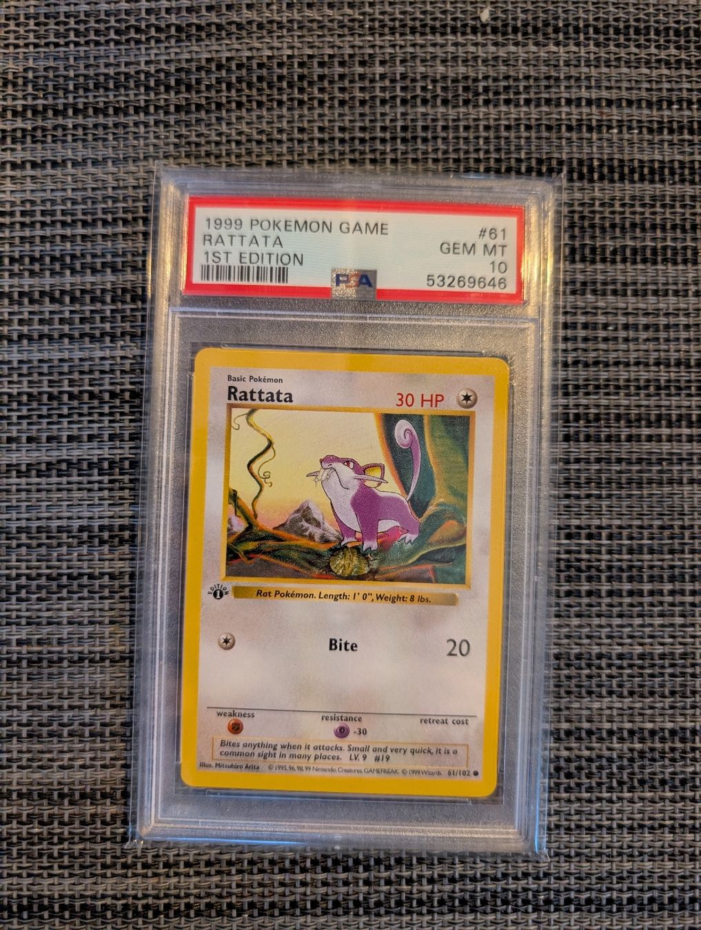 Pokémon Carte collezionabili: Pokemon Rattata 1999 - 1. Edition - PSA 10 Shadowless – Usato da Schaffhausen venduto da andres1988