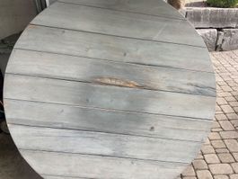 Runde massive Holzplatte für Tisch Durchmesser 1,50 m