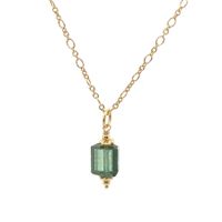 Silber 925 gelbvergoldet 45 cm Kette mit Turmalin