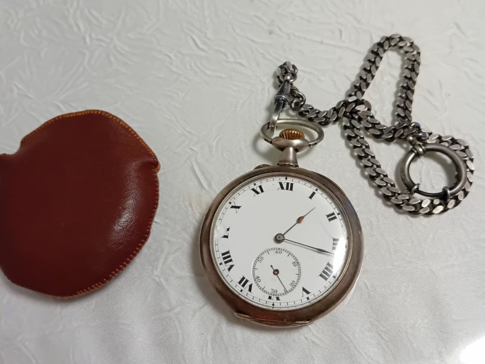 Montre De Poche Vintage Chronomètre Argent 800 - Fonctionnelle - Occasion