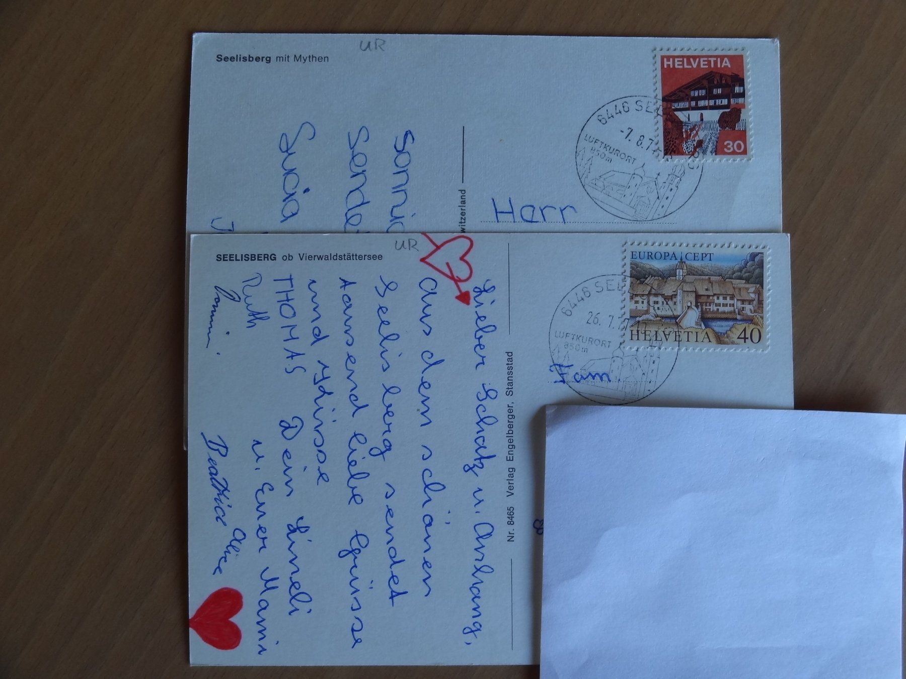 Cartoline postali: Seelisberg - Uri - 1974 et 1977 – Usato da St Léonard venduto da Riglin 1