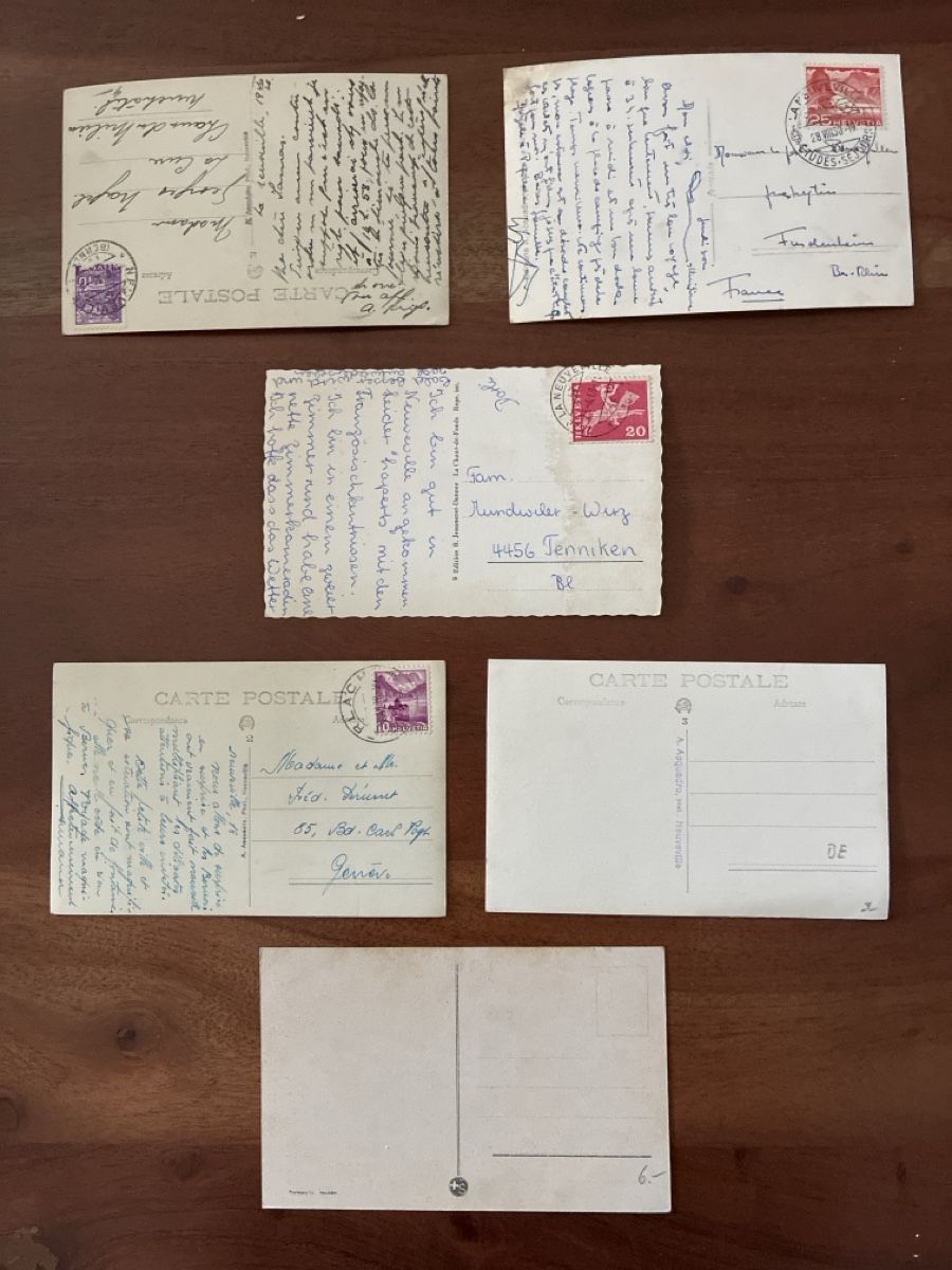 Cartoline postali: 11 Ansichtskarten Schweiz von Neuveville BE – Usato da Oftringen venduto da Cla.vD.74 1
