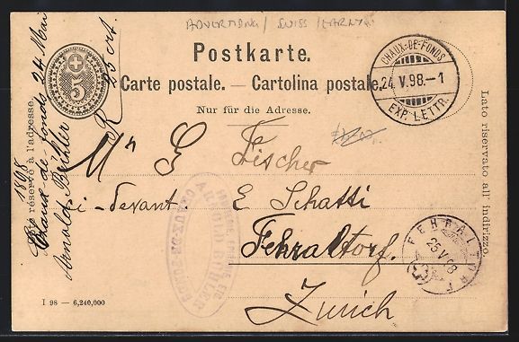 Ansichtskarten: Litho Neuchâtel, Fabrique de Chocolat P – Gebraucht aus Berlin von bartko-reher 1