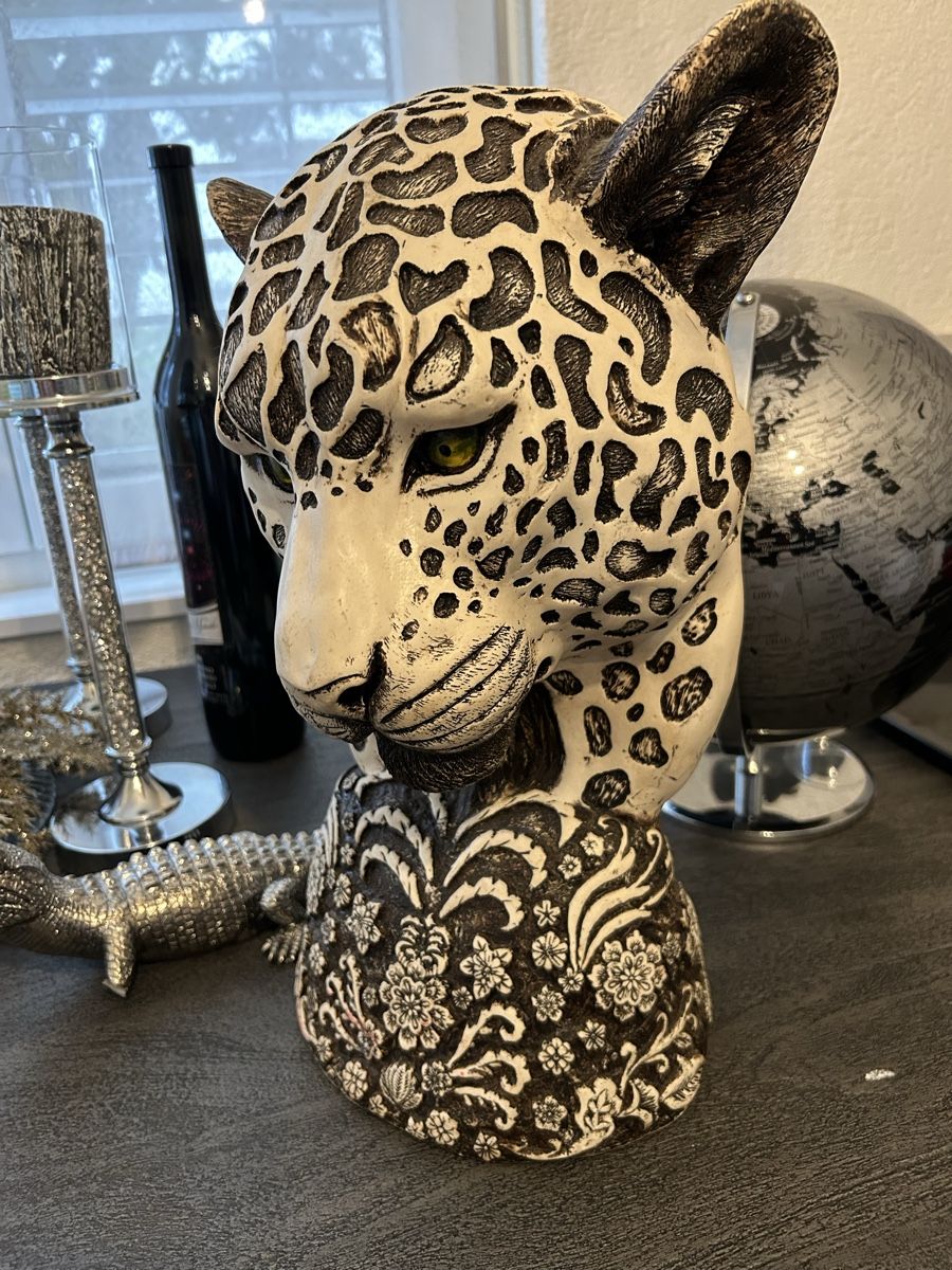 Sculture & Statue: Deko Leopard Kopf Skulptur aus Mexico, – Nuovo (secondo la descrizione) da Bettlach venduto da IvanaDuronjic