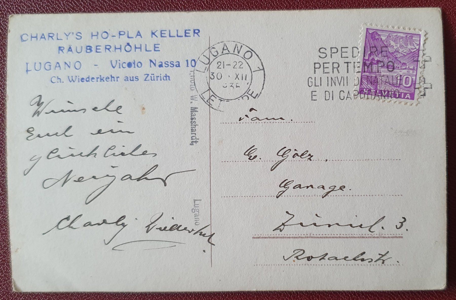 Cartoline postali: Cappella 1935 – Usato da Kreuzlingen venduto da Rschweiz1 1