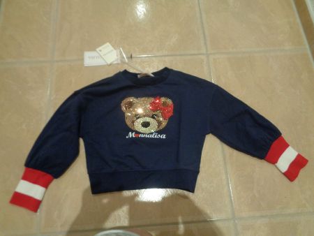 Monnalisa neuer Bären Glitzer Pulli, 6J 116