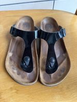 Birkenstock Zehentrenner schwarz Lackleder Groesse 36 leicht