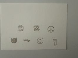 Set of 8 Rubber Stamps with Various Motifs