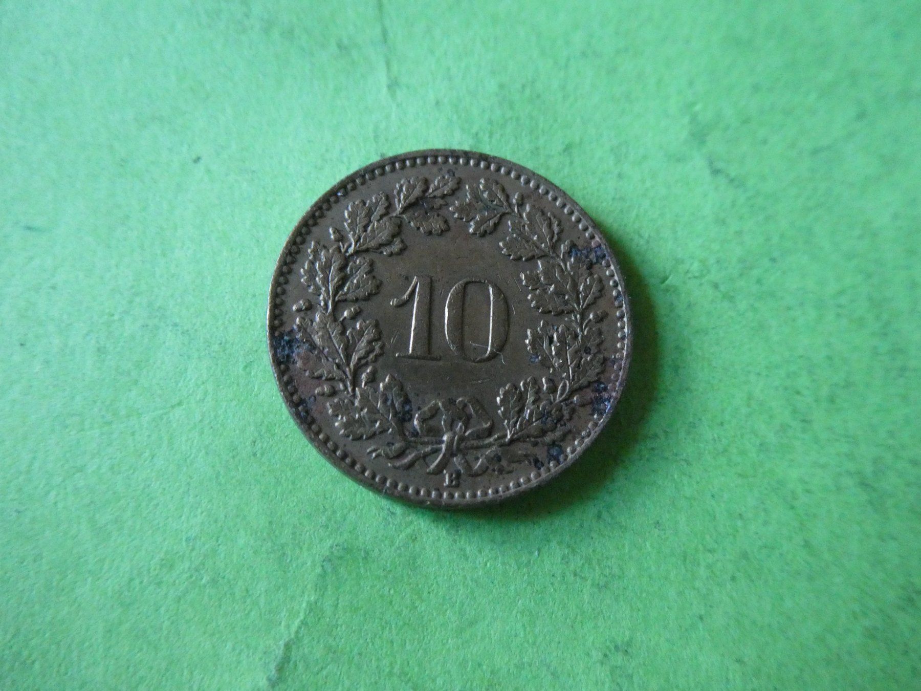 Alle Münzen: Schweiz 1918,  10 Rappen  Messing – Gebraucht aus Hinterforst von rohusri 1