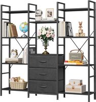 Bücherregal 10 Fächer mit 3 Schubladen Raumteiler Regal