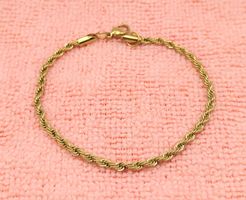 Edelstahlarmband 18K vergoldet, Kordeldesign 